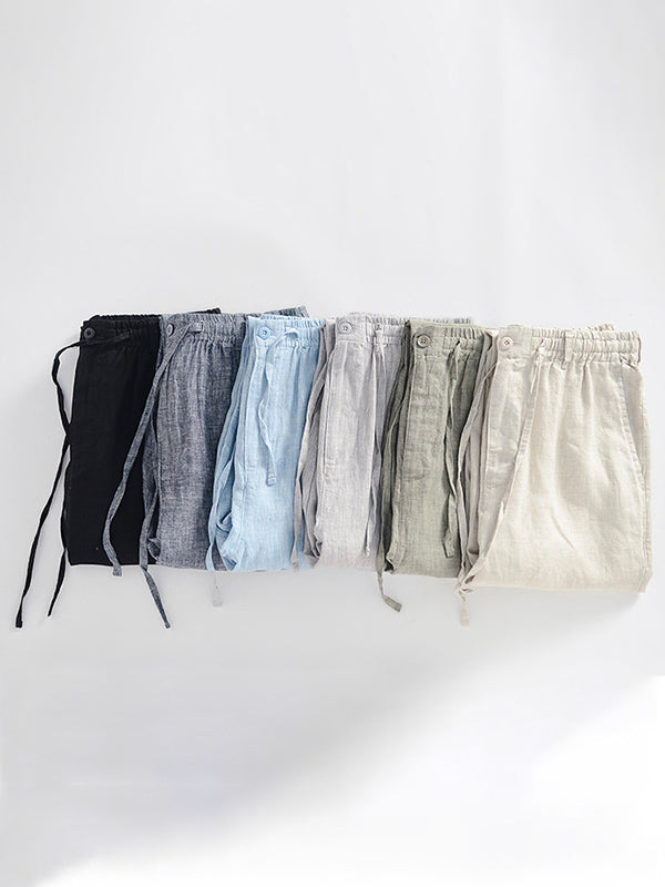 Pantalón de Lino 100% con Cordón Hombre