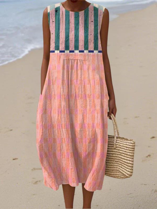Lily™ Vestido Midi Rayas Pastel