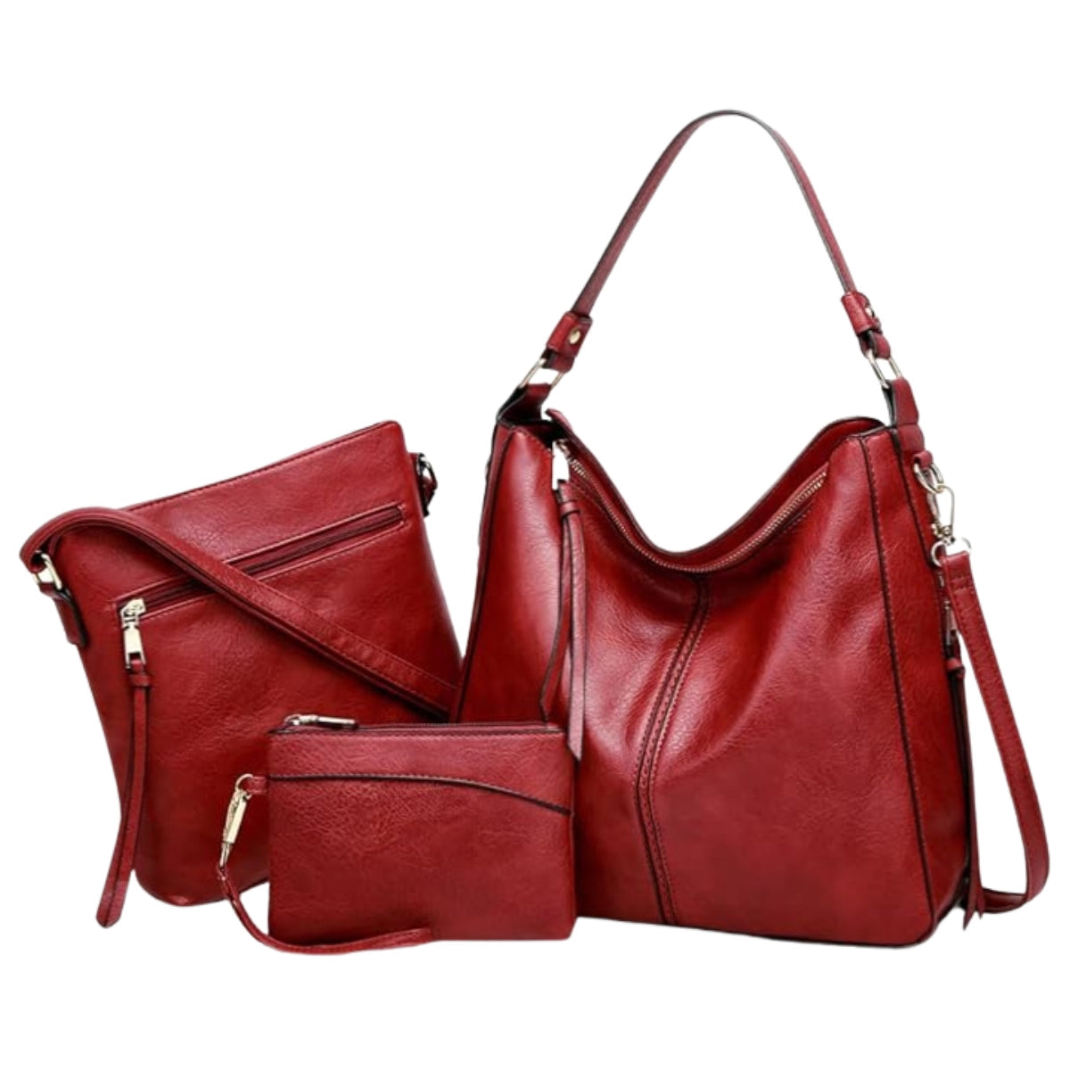 Conjunto de 3 bolsos hobo de cuero