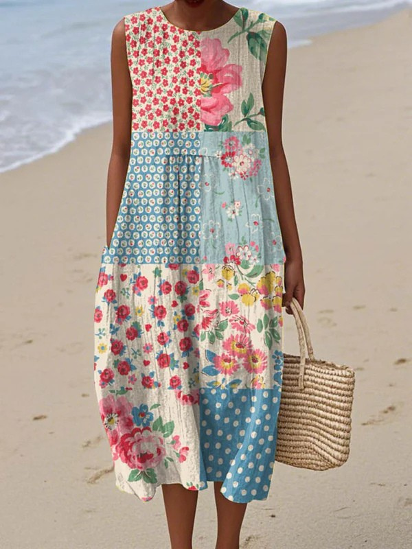 Vestido midi Anna™ Patchwork