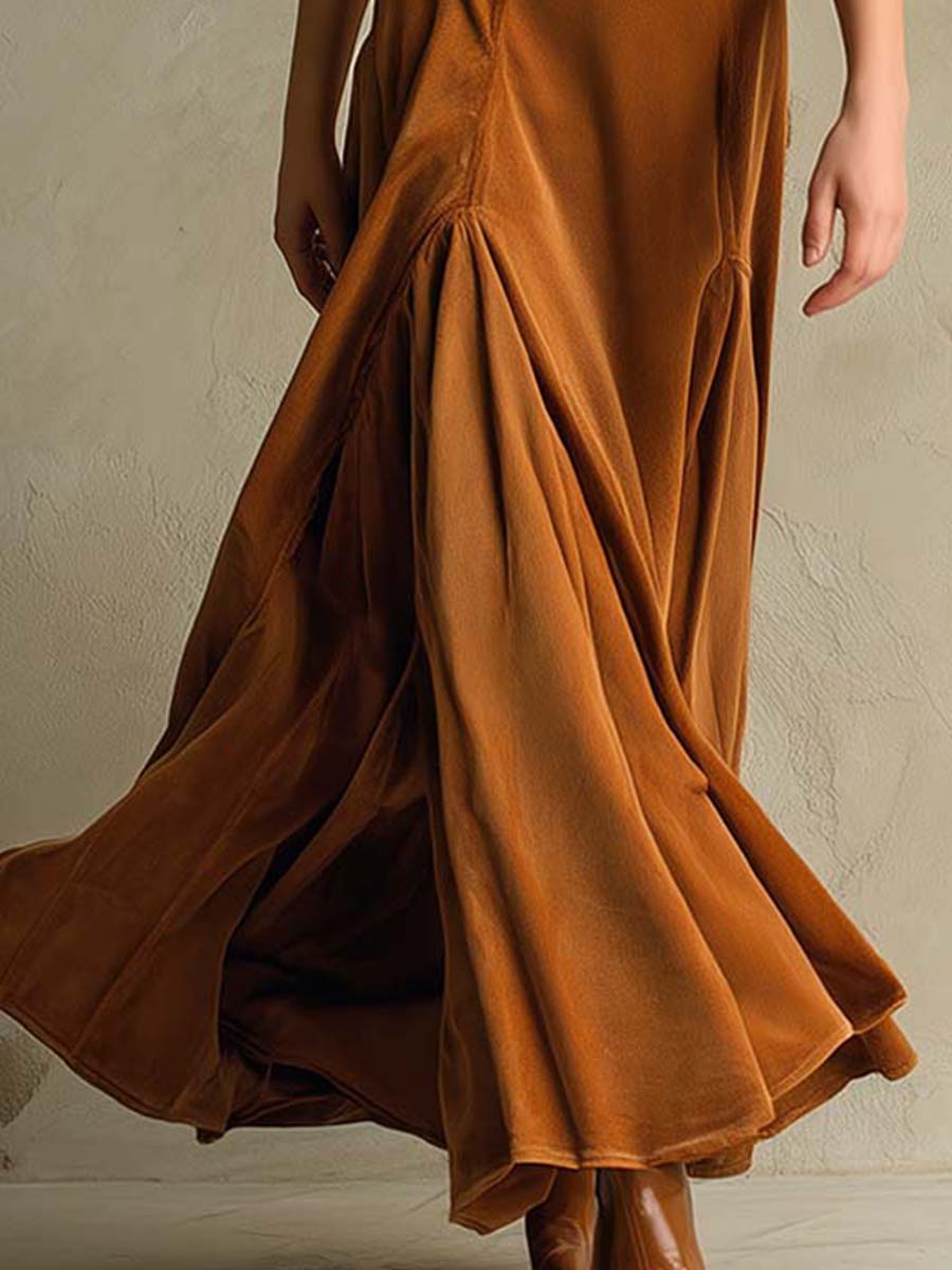 Vestido de terciopelo elegante con estilo blazer de los años 70