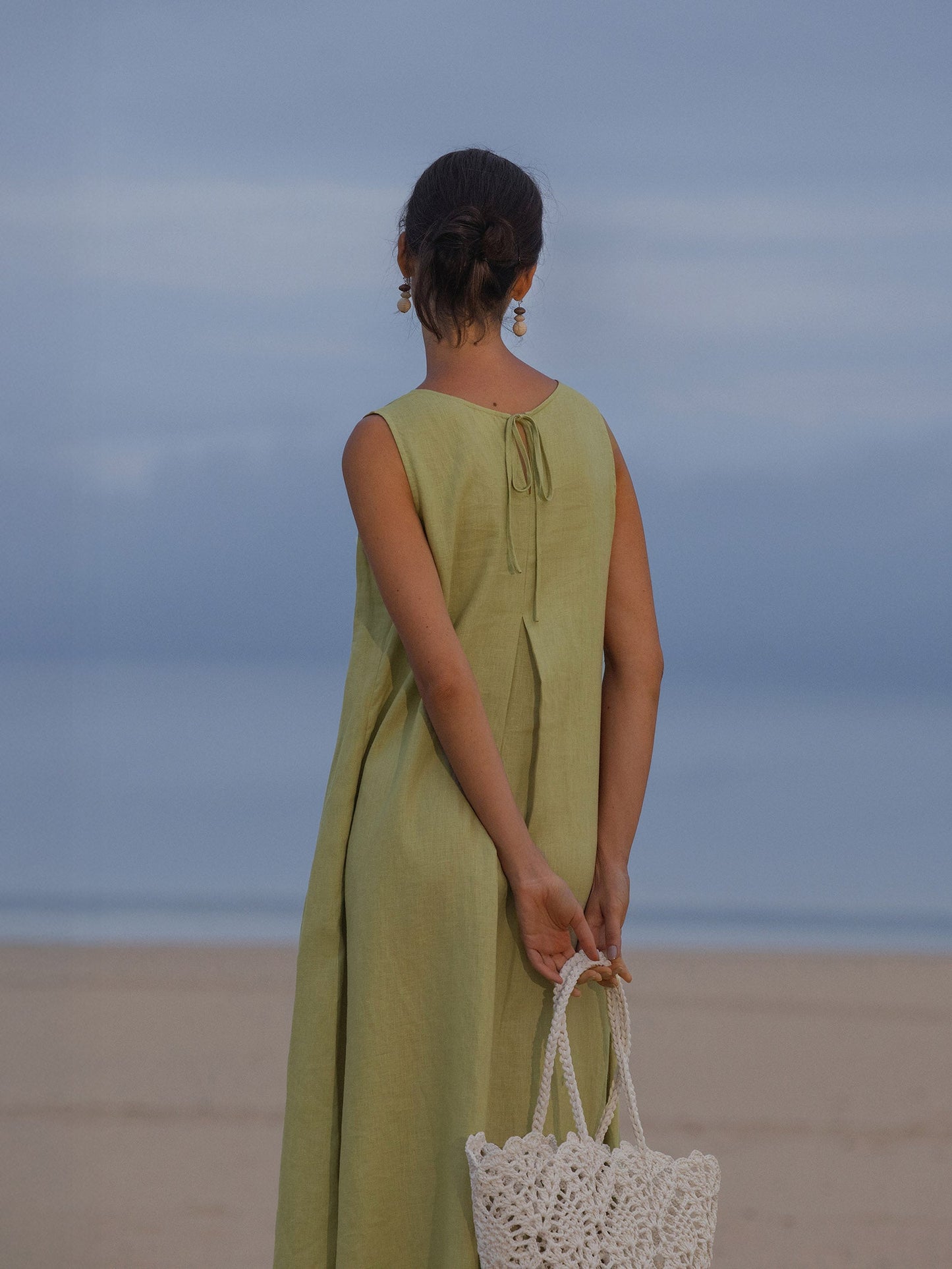 Vestido largo TARA A-Line 100% lino sin mangas