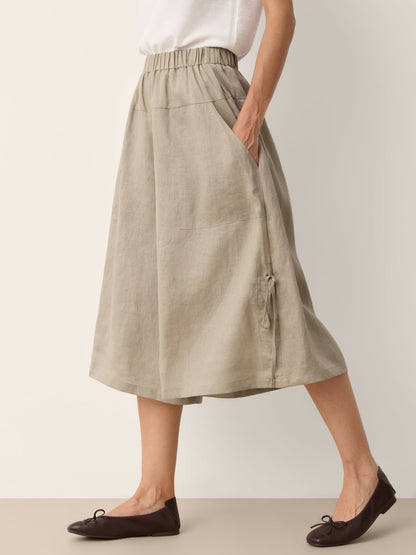 Pantalón de 100% lino con cordón en el dobladillo y cintura elástica con globo CALANTHE