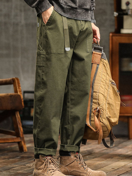 Pantalón Cargo Utilitario Estilo Vintage Hombre