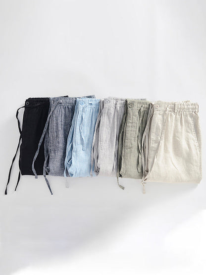 Pantalón de Lino 100% con Cordón Hombre