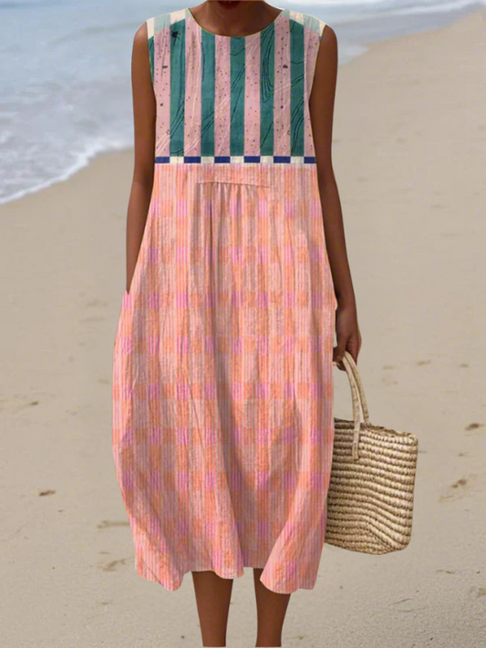 Lily™ Vestido Midi Rayas Pastel