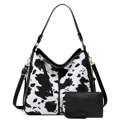 Bolso hobo de lujo antirrobo con estampado de cuero + gratis monedero tipo pouch