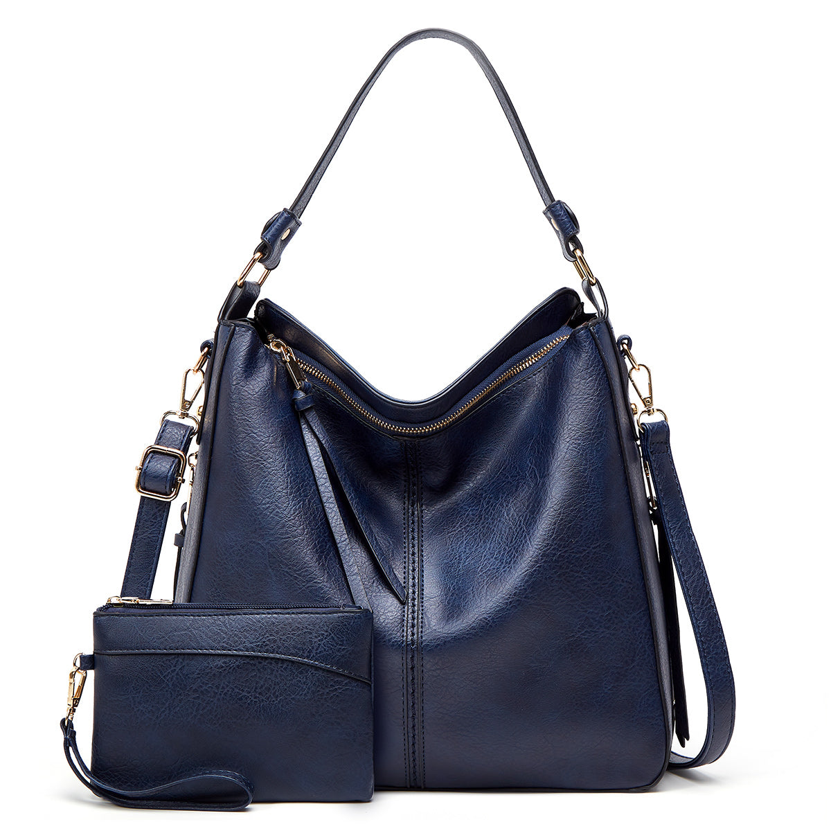 Bolso Hobo de Cuero Antirrobo + Cartera de Bolsillo GRATIS