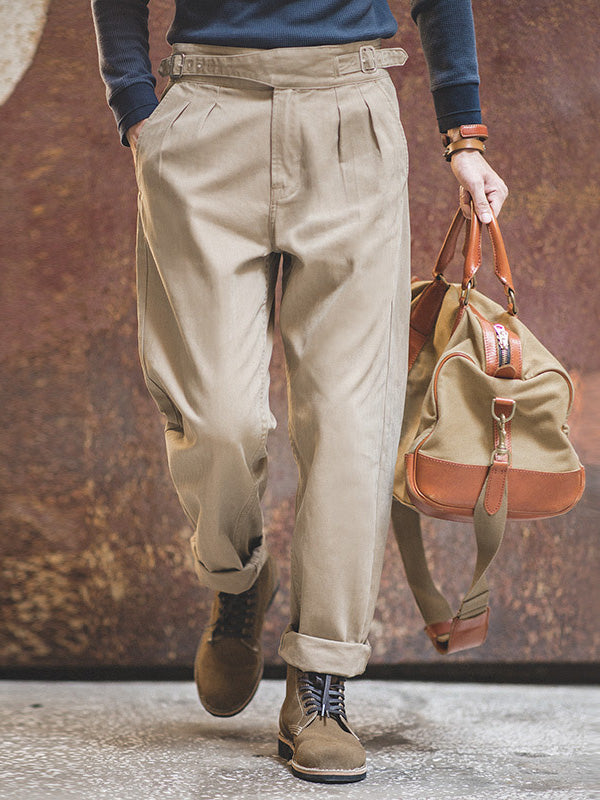 Pantalón Gurkha Recto Casual Estilo Vintage Hombre