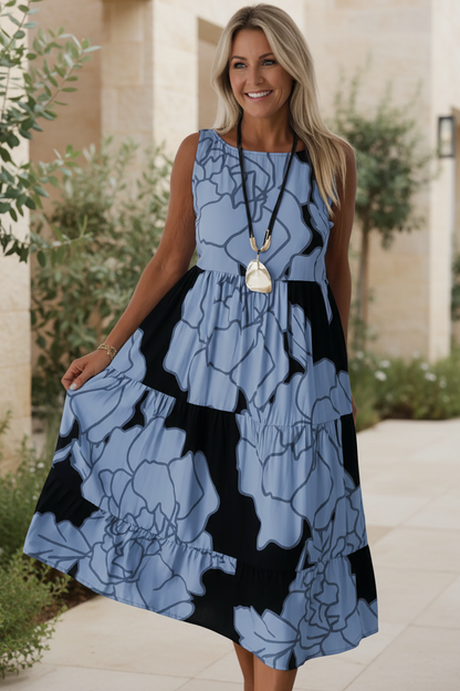 JINDI - ELEGANTE VESTIDO ESTAMPADO FLORAL