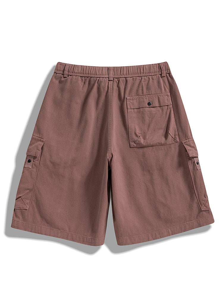 Shorts Cargo de Sarga con Cinturón Hombre