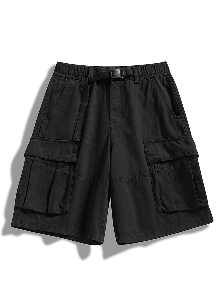 Shorts Cargo de Sarga con Cinturón Hombre