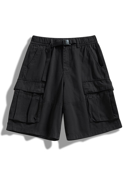 Shorts Cargo de Sarga con Cinturón Hombre