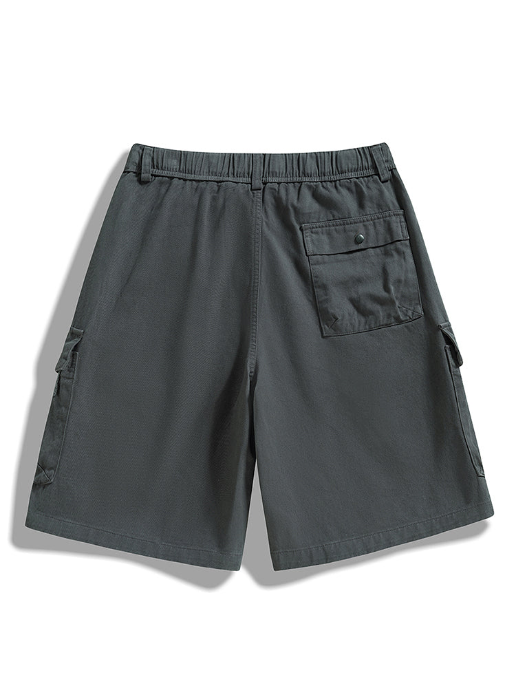 Shorts Cargo de Sarga con Cinturón Hombre