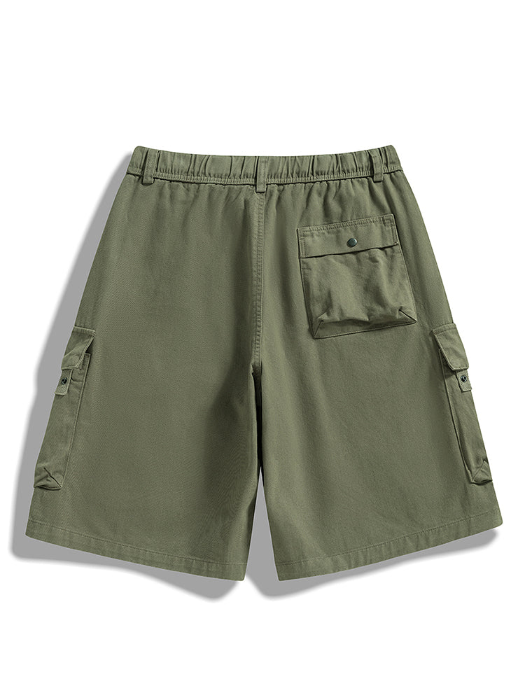 Shorts Cargo de Sarga con Cinturón Hombre