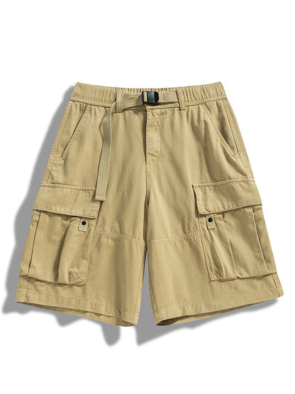 Shorts Cargo de Sarga con Cinturón Hombre