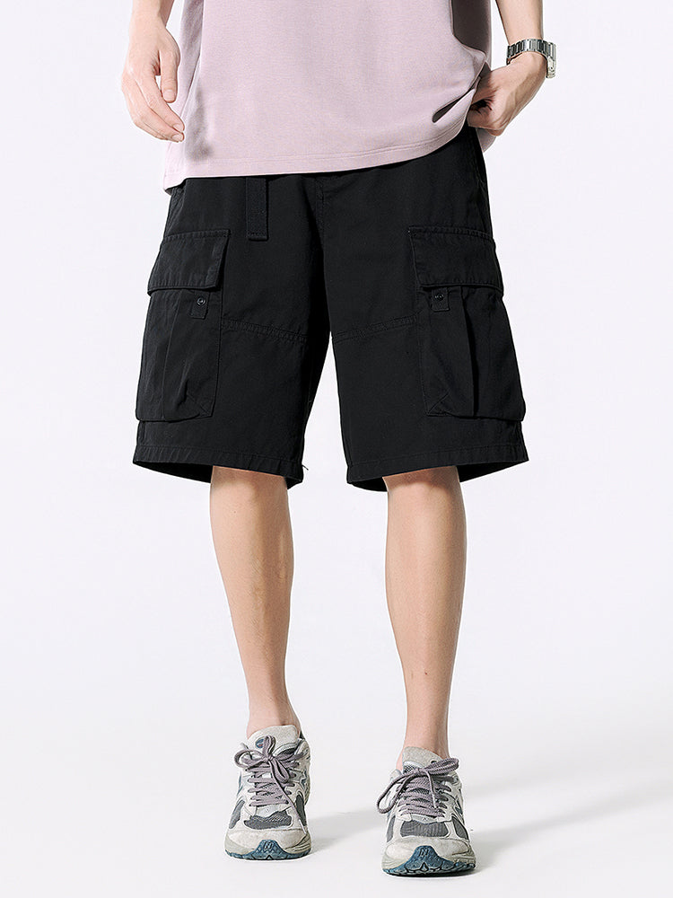Shorts Cargo de Sarga con Cinturón Hombre