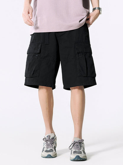 Shorts Cargo de Sarga con Cinturón Hombre