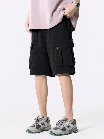Shorts Cargo de Sarga con Cinturón Hombre