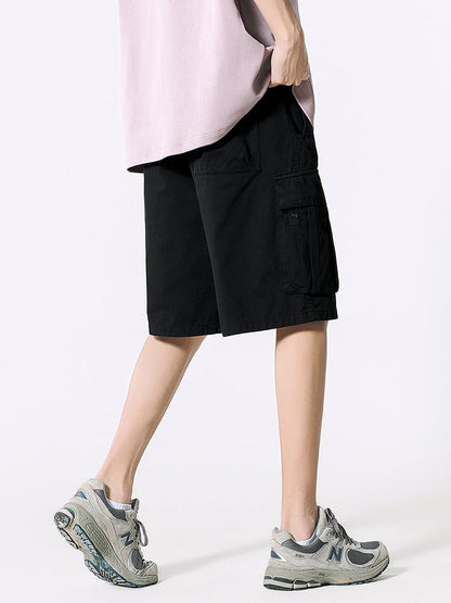 Shorts Cargo de Sarga con Cinturón Hombre