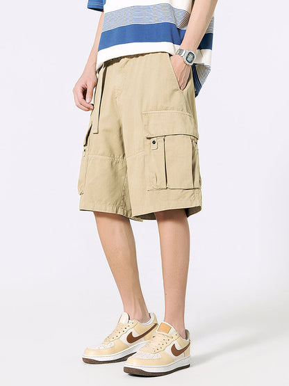 Shorts Cargo de Sarga con Cinturón Hombre