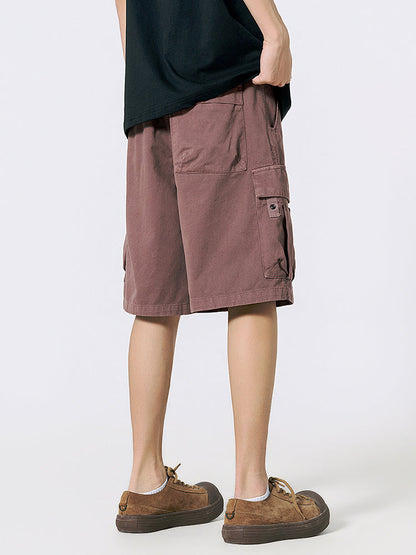 Shorts Cargo de Sarga con Cinturón Hombre