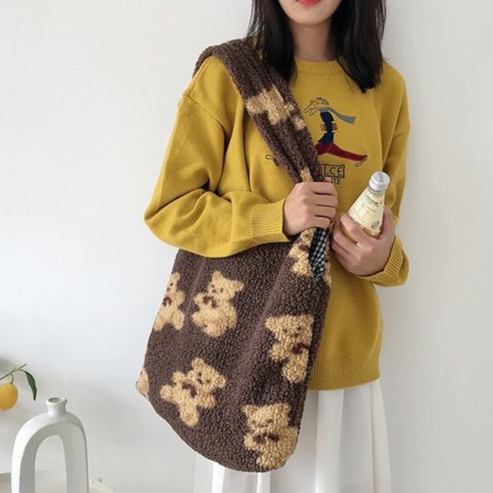 Bolso tote de oso de peluche