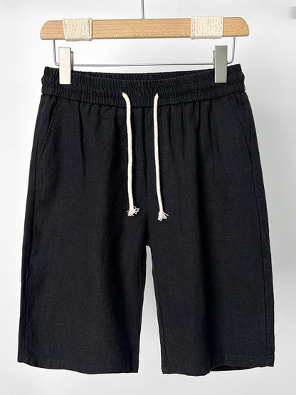 Shorts Casuales de Algodón y Lino Hombre
