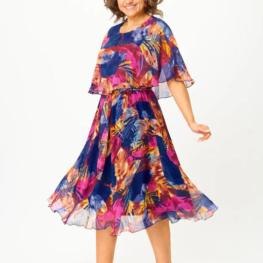 BÁRBARA | VESTIDO CÓMODO DE CHIFÓN TALLA GRANDE
