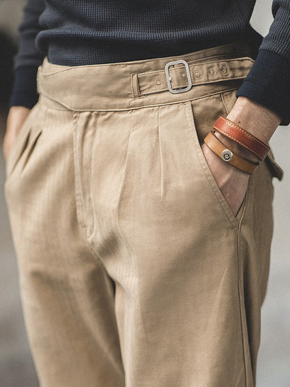 Pantalón Gurkha Recto Casual Estilo Vintage Hombre
