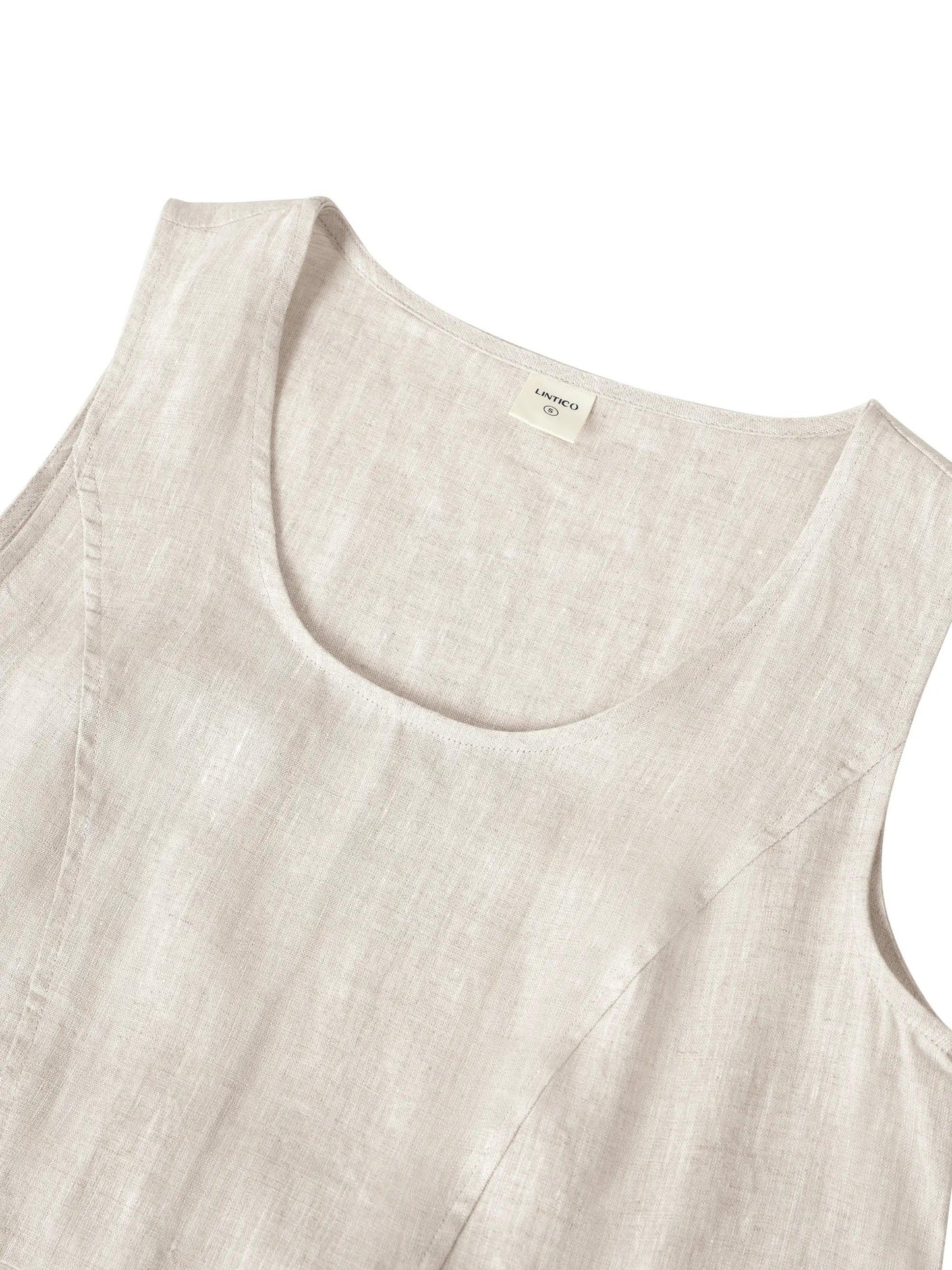 Vestido Playero de Lino 100% sin Mangas GIANA