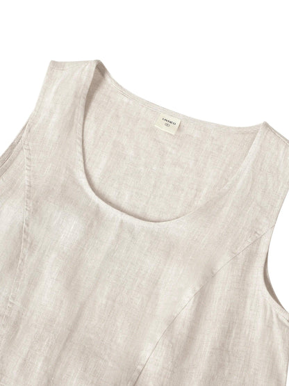 Vestido Playero de Lino 100% sin Mangas GIANA