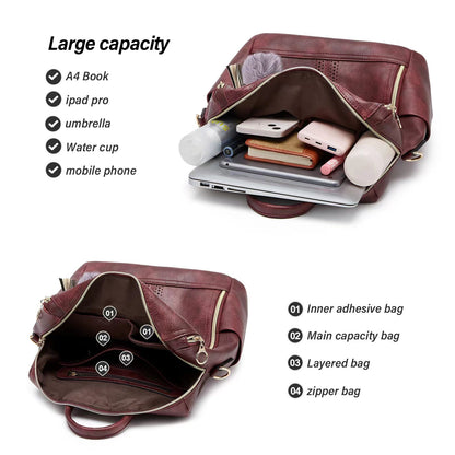 Mochila convertible 2 en 1 de cuero de lujo con estuche gratis