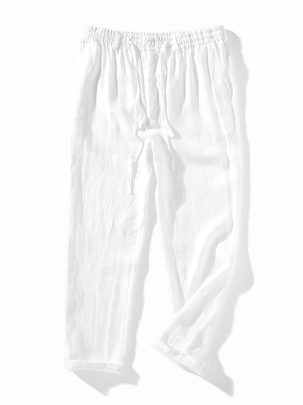 Pantalón de Lino 100% con Cordón Hombre