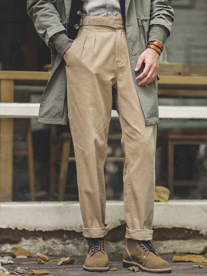 Pantalón Gurkha Recto Casual Estilo Vintage Hombre