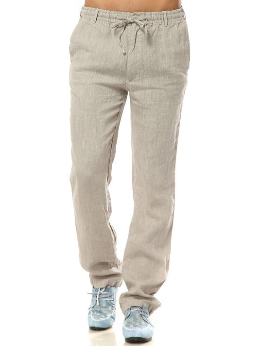 Pantalón Casual Holgado de Lino 100% Hombre