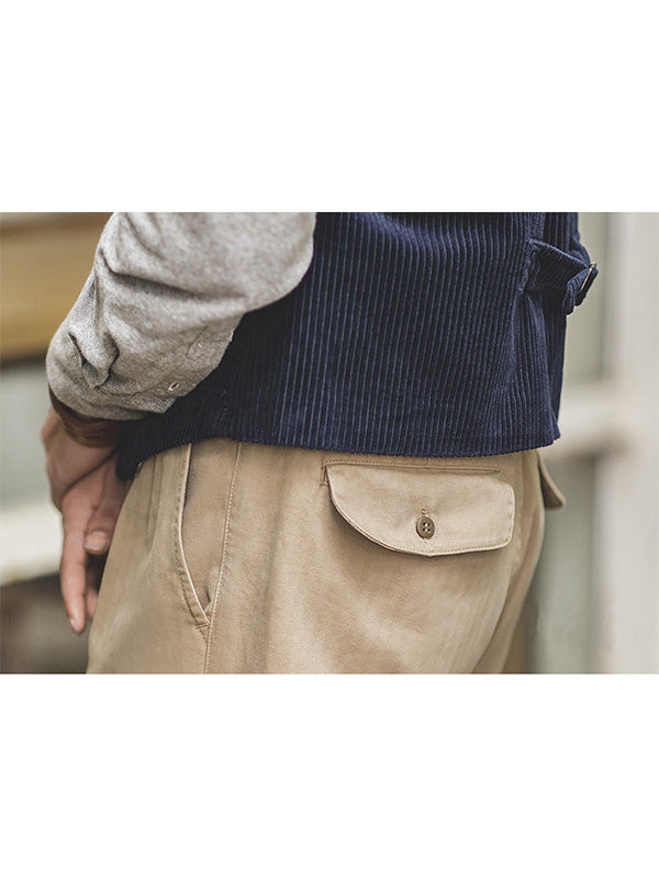 Pantalón Gurkha Recto Casual Estilo Vintage Hombre