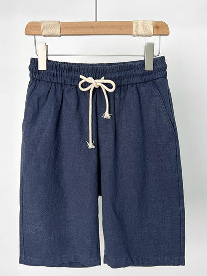 Shorts Casuales de Algodón y Lino Hombre