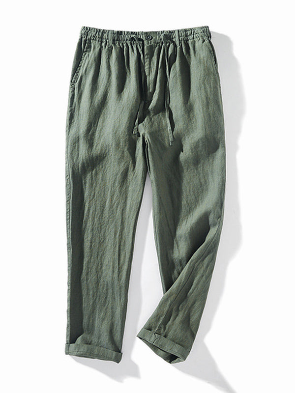 Pantalón de Lino 100% con Cordón Hombre