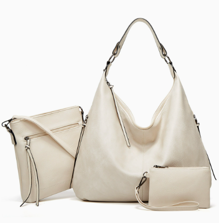 Conjunto de 3 piezas de bolso hobo suave y holgado