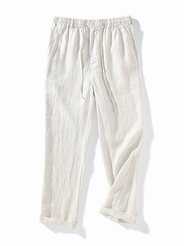 Pantalón de Lino 100% con Cordón Hombre