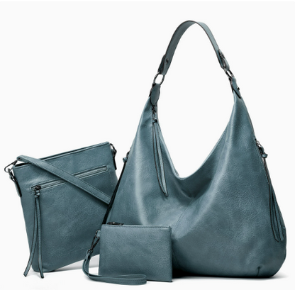 Conjunto de 3 piezas de bolso hobo suave y holgado
