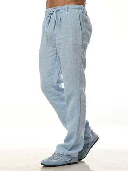 Pantalón Casual Holgado de Lino 100% Hombre