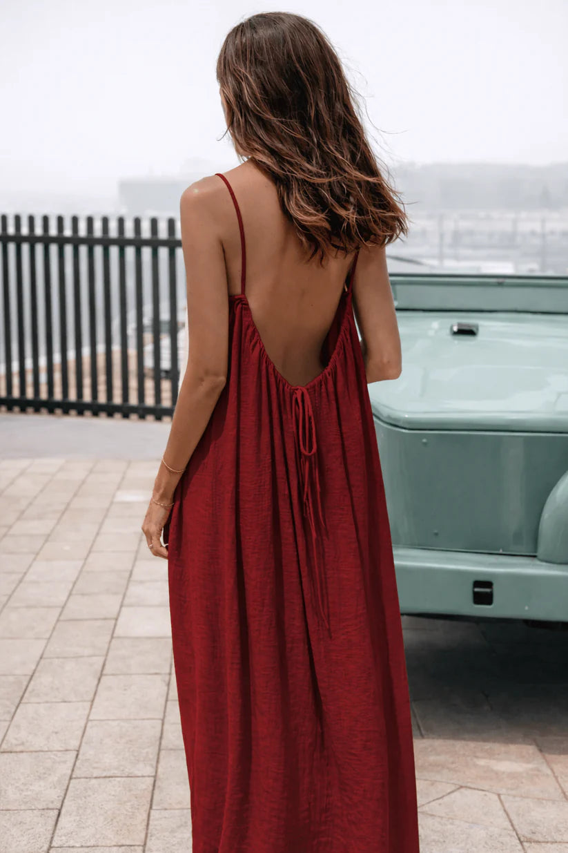 Vestido largo sin espalda