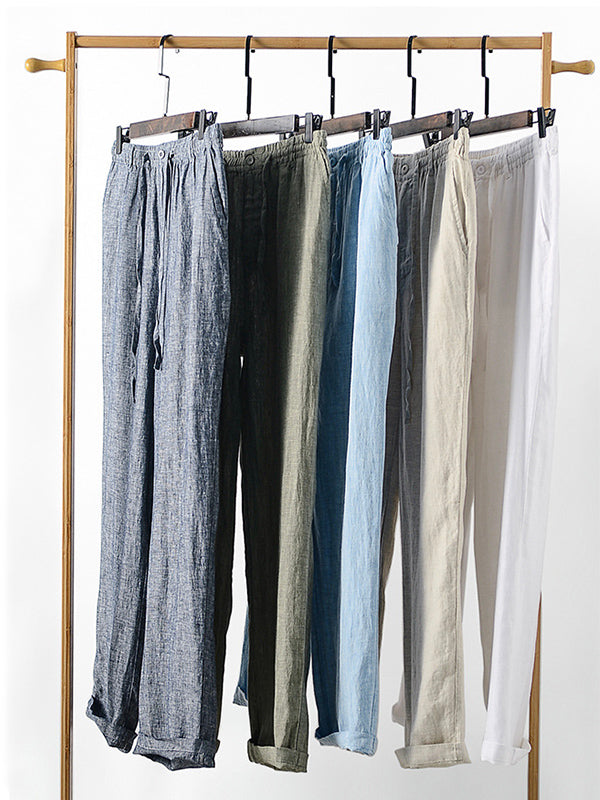 Pantalón de Lino 100% con Cordón Hombre