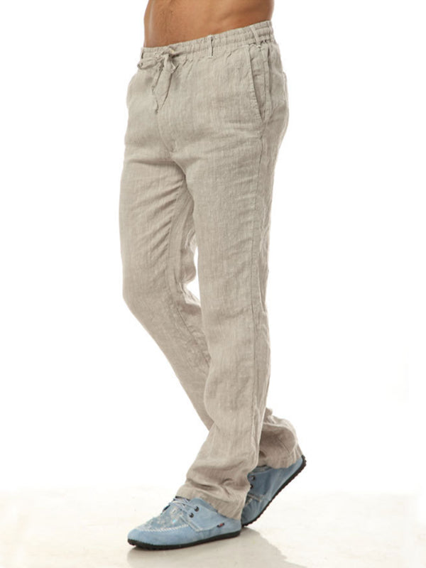 Pantalón Casual Holgado de Lino 100% Hombre