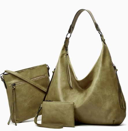 Conjunto de 3 piezas de bolso hobo suave y holgado