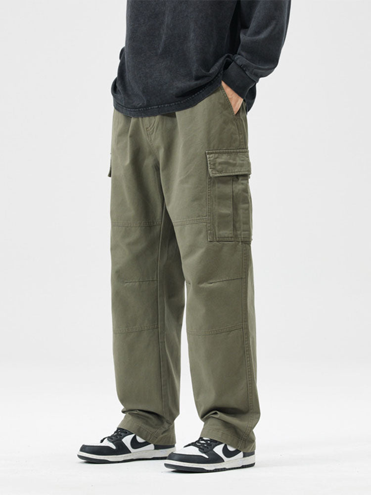 Pantalón Cargo Holgado de Algodón Hombre