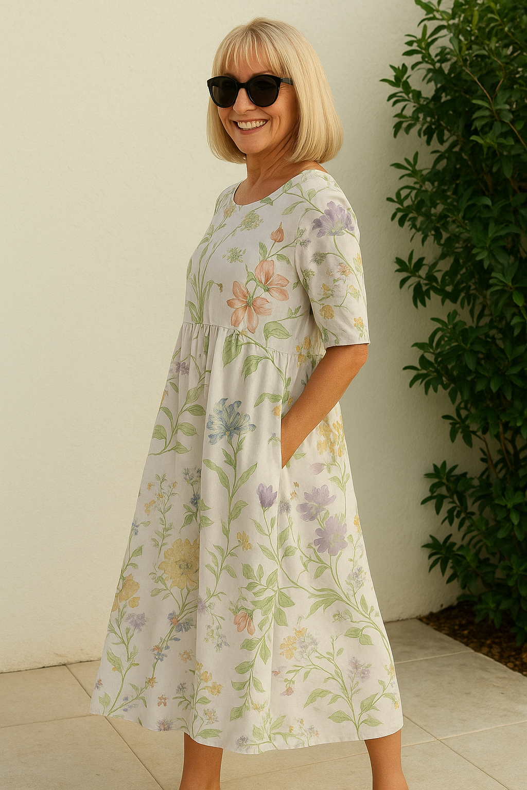 Eliza | Vestido midi relajado: elegancia sin esfuerzo, comodidad diaria