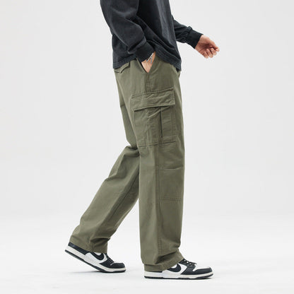 Pantalón Cargo Holgado de Algodón Hombre